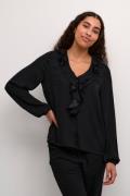 Kaffe Kacassie Blouse Kvinde Black Deep Langærmede Bluser Str 46 - hos...