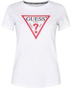 GUESS SS CN Original TEE Kvinde Pure White Kortærmede T-shirts Str L -...