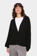 Saint Tropez Garbiesz Cardigan Kvinde Black Cardigans Loose Fit Str M ...