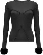 OW Collection Ciara Blouse Kvinde Black Langærmede Bluser Str S - Poly...