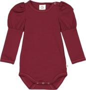 Müsli by Green Cotton Cozy me Puff l/s Body Str 92 - Cabernet Langærme...