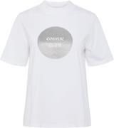 Pieces Pcphoebe Printed Tshirt BC Kvinde Bright White/cosmic Glow Kort...