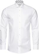 ETON Contemporary Fit White Semi Solid Cotton & Tencel Lyocell Print E...