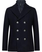 Pal Zileri PEA Coat Mand Blue Navy Overgangsjakker Str 56 - hos Magasi...