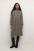 Kaffe Kaamber Smock Dress Printed Kvinde Black_White Wavy Print Midi K...