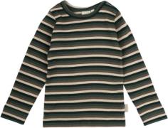 PETIT PIAO Tshirt L/S Modal Multi Striped Str 80 cm - Emerald Green Mu...