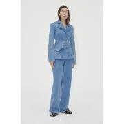 Stine Goya Belted Tailored Jacket , 2251 Denim Kvinde Denim Blue Overg...