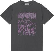 Ganni Basic Jersey Lambs Relaxed Tshirt Kvinde Volcanic Ash Pink Kortæ...