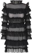 OW Collection Grace Dress Kvinde Black Caviar Korte Kjoler Str L - Pol...