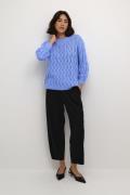 Kaffe Kalena Knit Pullover Kvinde Vista Blue Sweaters Str L - hos Maga...