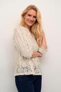 Cream Crkaspis Lace Blouse Kvinde Ancient Scroll Langærmede Bluser Str...