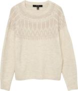 Vero Moda Vmsimone LS Nordic Pullover GA REP Kvinde Birch/w. Silver Li...