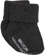 Melton Sock ABS Str 27-30 - Dark Grey Strømper Bomuld hos Magasin