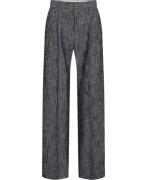 Filippa K Darcey Textured Trousers Kvinde Navy/white Bukser Med Lige B...