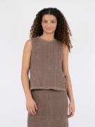 Neo Noir Aritza Crochet Knit Top Kvinde Dusty Brown Sweaters Str 40 - ...