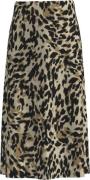 YAS Yaspella HW Midi Skirt S. Noos Kvinde Black/leo Print Midi Nederde...