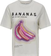 ONLY Onlblinis Life S/S Fruit TOP BOX JR Kvinde Bright White/bananas K...