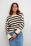 Kaffe Kamarie Knit Pullover Kvinde Ant. White/black Stripe Sweaters St...