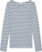 Marc O’Polo Tshirt, Long Sleeve, Boat Neck, st Kvinde Multi/ Hazy Blue...