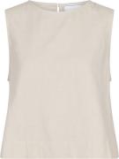 Neo Noir Svetlana Linen Top Kvinde Sand Toppe Str 40 - hos Magasin