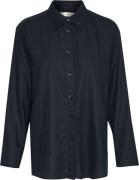 InWear Ellieiw Shirt Kvinde Marine Blue Langærmede Skjorter Loose Fit ...