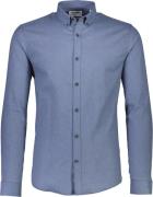 Lindbergh Mouliné Stretch Shirt L/S Mand Blå Langærmede Skjorter Str L...