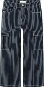 Name It Nkfrose Wide Twill Pant 9454td L Str 128 - Blå Bukser hos Maga...