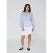 A-VIEW Karli Blouse Kvinde Blue/white Langærmede Bluser Str 40 - hos M...