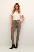 Cream Crlena Slim Pant Kvinde Brown Tone Dye Wash Bukser Med Smalle Be...