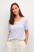 Culture Cudeia Oneck Tshirt Kvinde White/blue Stripe Kortærmede T-shir...