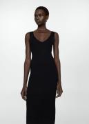 MANGO Knit Strapless Dress Kvinde Black Midi Kjoler Str L - hos Magasi...