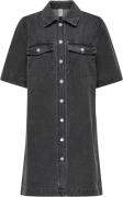 ONLY Onlbelle S/S Button Dress DNM GUA Kvinde Washed Black Korte Kjole...