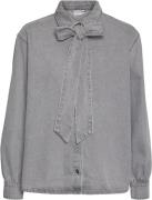 Vero Moda Vmpaige LS BOW DNM Shirt Gu216 Kvinde Light Grey Denim Skjor...