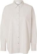 Selected Femme Slfnova LS Oxford Shirt Noos Kvinde Bright White/tobacc...