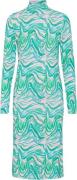 HUNKØN Gina Dress Kvinde Green Swirl Art Print Korte Kjoler Str L - ho...