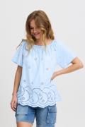 Sorbet Sbritta Blouse Kvinde Cerulean Kortærmede Bluser Str S/M - hos ...