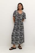 Kaffe Kaamber Long Dress Kvinde Black/white Graphic Snake Maxi Kjoler ...