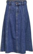 ONLY Onlwave Ashape Midi Skirt DNM CRO Kvinde Blå Midi Nederdele Str L...