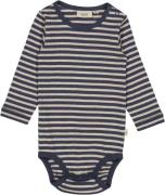 Wheat Stribet Basis Body Str 2 år / 92 cm - Sea Storm Stripe Langærmed...