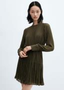 MANGO Pleated Short Dress Kvinde Beige - Khaki Korte Kjoler Str M - ho...