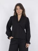 Neo Noir Brielle Solid Shirt Kvinde Black Langærmede Bluser Str 40 - h...