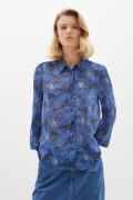 InWear Davilaiw Shirt Kvinde Blue Dancing Wall Langærmede Skjorter Reg...