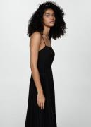 MANGO Pleated Dress With bow Kvinde Black Maxi Kjoler Str S - hos Maga...