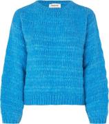 Modström Grovermd Wool Oneck Kvinde Bonnie Blue Sweaters Str L - Uld h...