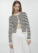 MANGO Striped Cardigan With Jewel Buttons Kvinde Navy Cardigans Str L ...