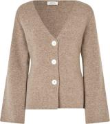 Modström Klaytonmd Cardigan 100% Wool Kvinde Dark Beige Mel Cardigans ...