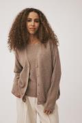 Magasin Mabel 5 100% Cashmere Kvinde Sand Melange Cardigans Str L Cash...