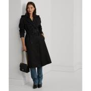 Lauren Ralph Lauren Cotton Blendbl DB W Ns44 Kvinde Sort Trenchcoats S...