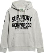 Superdry Embroider Script Graphic Hood Mand Pumice Stone Beige Marl Ho...