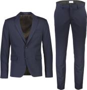 Lindbergh Fine Twill Stretch Suit Mand Blå Jakkesæt Str 46 - hos Magas...